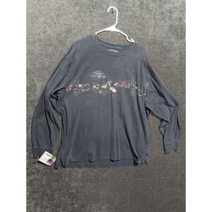 Clearwater Outfitters Men XXL Long Sleeve Motorcycle Graphic T-Shirt Blue Cotton